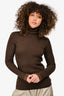 Goldbergh Dark Brown Mira Ribbed Knit Turtleneck Sweater Size XS