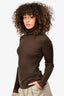 Goldbergh Dark Brown Mira Ribbed Knit Turtleneck Sweater Size XS