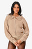 For Love & Lemons Beige Rey Ruffle Collar Knit Zip-Up Jacket Size XS