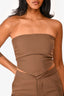 Lovers + Friends Brown 'Natasha' Strapless Top & Cropped Pants Set Size XS