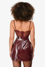 Miss Circle Burgundy Vegan Leather/Lace 'Shelby' Mini Dress Size XS