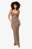 Meshki Brown/Cream Knit Cut-Out Maxi Dress Size XS