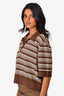 Lovers + Friends Brown & White Sheeva Stripe Polo Size XL