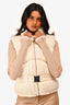 Camila Coelho Cream Eissa Knit Puffer Vest with Belt Size S