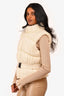 Camila Coelho Cream Eissa Knit Puffer Vest with Belt Size S