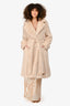 Apparis Cream Faux Fur 'Steffi' Long Coat Size S