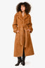 Stand Studio Camel Teddy Faux Fur Belted Coat Size XS/S