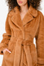 Stand Studio Camel Teddy Faux Fur Belted Coat Size XS/S
