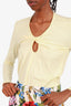 Proenza Schouler Pale Yellow Long-Sleeve Key Hole Top Size XS