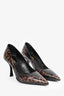 Prada Brown Tortoise Print Coated Leather Heels Size 37