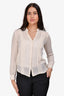 L'Agence Cream Silk Pleated Blouse Size XS