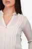 L'Agence Cream Silk Pleated Blouse Size XS