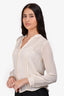 L'Agence Cream Silk Pleated Blouse Size XS