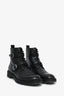 Saint Laurent Black Leather Buckle Ankle Boots Size 38.5