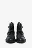 Saint Laurent Black Leather Buckle Ankle Boots Size 38.5