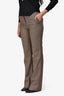 Sandro Grey/Blush Check Slim Fit Trousers Size 36