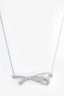 Tiffany & Co. Diamond Bow Pendant Necklace 18k White Gold
