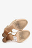 Gianvito Rossi Gold Leather Embossed Strappy Platform Heels Size 37.5 (As Is)