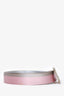 Roger Vivier Pink/Silver Satin Crystal Embellished Buckle Belt Size 75
