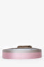 Roger Vivier Pink/Silver Satin Crystal Embellished Buckle Belt Size 75