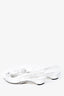 Prada White Brushed Leather Floral Embellished Pointed Toe Flats Size 38.5
