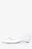 Prada White Brushed Leather Floral Embellished Pointed Toe Flats Size 38.5