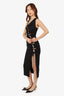 Nicholes Black Rauched Cut-Out Sleeveless Midi Dress Size 0