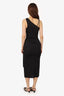 Nicholes Black Rauched Cut-Out Sleeveless Midi Dress Size 0