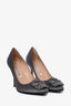 Manolo Blahnik Grey Satin 'Hangisi' Heels Size 36.5