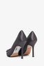 Manolo Blahnik Grey Satin 'Hangisi' Heels Size 36.5