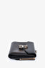 Salvatore Ferragamo Black Leather Lock Compact Wallet