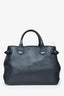 Burberry Black Calfskin Leather Medium 'House Check Banner' Top Handle Tote