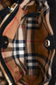 Burberry Black Calfskin Leather Medium 'House Check Banner' Top Handle Tote