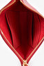 Prada Red Saffiano Clutch