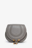 Chloe Grey Leather Marcie Crossbody Bag