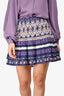 Sea New York Purple Paisley Printed Mini Skirt Size XL