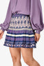 Sea New York Purple Paisley Printed Mini Skirt Size XL
