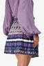 Sea New York Purple Paisley Printed Mini Skirt Size XL