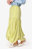 The Row Pistachio Green Silk Ruffled Midi Skirt Size S