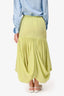 The Row Pistachio Green Silk Ruffled Midi Skirt Size S