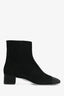 Rene Caovilla Black 'Bonnie' Embellished Suede Ankle Boots Size 42