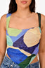 Miaou Blue/Purple Printed Mesh 'Tati' Tank Top Size M