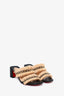 Christian Louboutin Raffia Stud Heeled Sandals Size 38