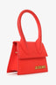 Jacquemus red  Leather Le Chiquito Mini Top Handle with Strap