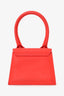Jacquemus red  Leather Le Chiquito Mini Top Handle with Strap