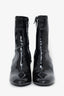 Louis Vuitton Black Vinyl Round Toe Ankle Boots Size 36.5