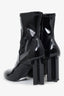 Louis Vuitton Black Vinyl Round Toe Ankle Boots Size 36.5
