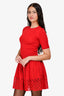 Louis Vuitton Red Knit/Lace Dress Size XS