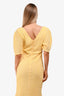 Staud Yellow Gingham Seersucker Midi Dress Size 8