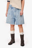 Agolde Blue Denim Light Wash Frayed Bermuda Jeans Shorts Size 30